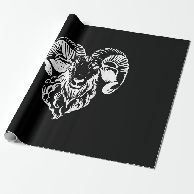 Sabbatic Baphomet Goat Evil Satanic Wrapping Paper (Unrolled)