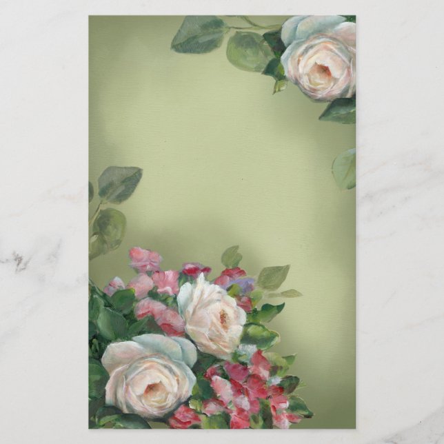 Sabby Chic Vintage Roses Stationery (Front)