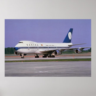 Sabena 747 on runway, Mirabel Airport, Montreal, C Poster