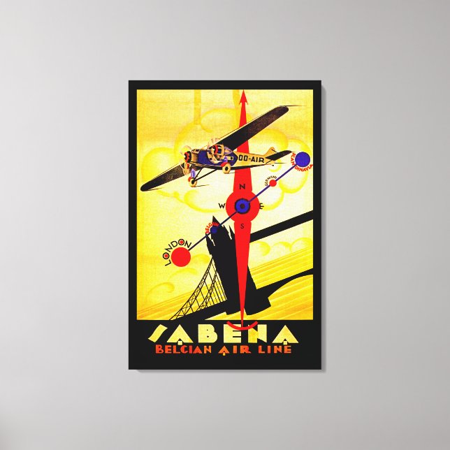 Sabena Art Deco Compass - M Canvas Print (Front)