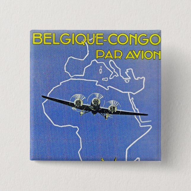 Sabena ~ Belgique Congo 15 Cm Square Badge (Front)