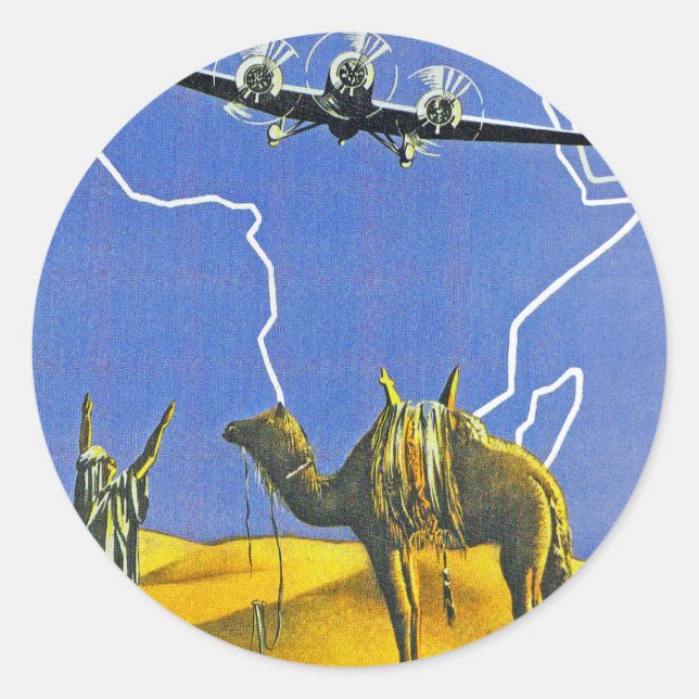 Sabena ~ Belgique Congo Classic Round Sticker (Front)