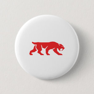 Saber Tooth Tiger Cat Silhouette Retro 6 Cm Round Badge