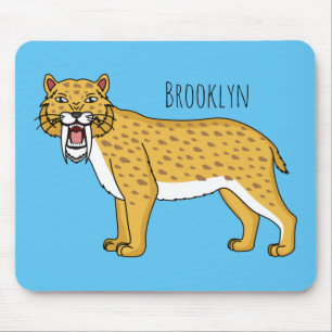 Saber-toothed tiger illustration  mouse pad