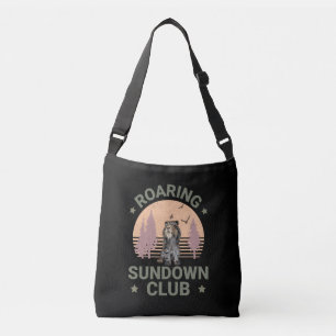 Sabertooth Tiger Retro Forest Sunset Club Crossbody Bag