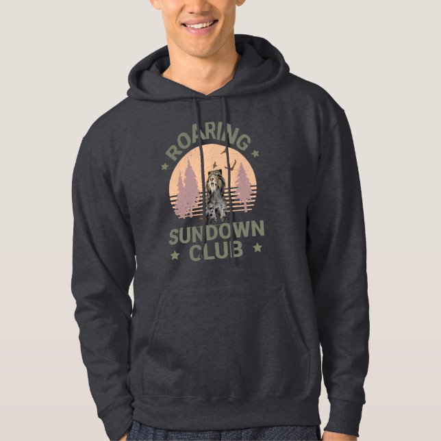 Sabertooth Tiger Retro Forest Sunset Club Hoodie (Front)