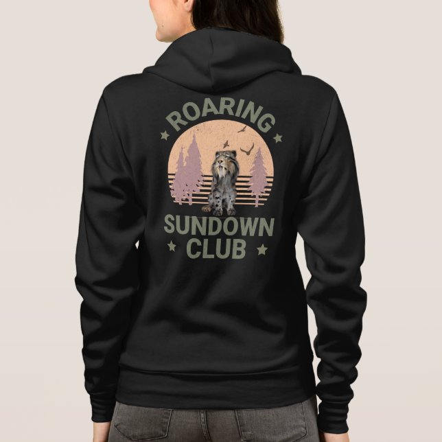 Sabertooth Tiger Retro Forest Sunset Club Hoodie (Back)