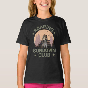 Sabertooth Tiger Retro Forest Sunset Club T-Shirt