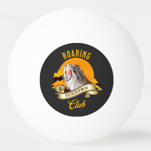 Sabertooth Tiger Retro Sunset Adventure Club Ping Pong Ball