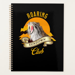 Sabertooth Tiger Retro Sunset Adventure Club Planner