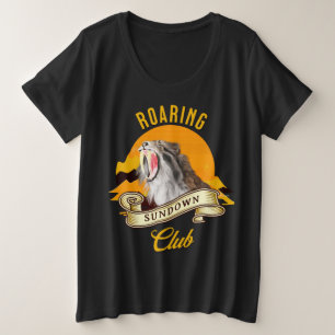 Sabertooth Tiger Retro Sunset Adventure Club Plus Size T-Shirt