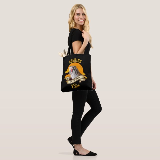Sabertooth Tiger Retro Sunset Adventure Club Tote Bag (On Model)