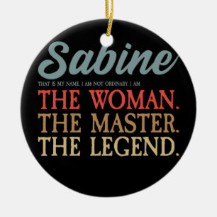 Sabine Name I Vintage Beach I Personalized Sabine Ceramic Tree Decoration