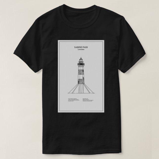 Sabine Pass Lighthouse  Louisiana  BD TShirt (Design Front)