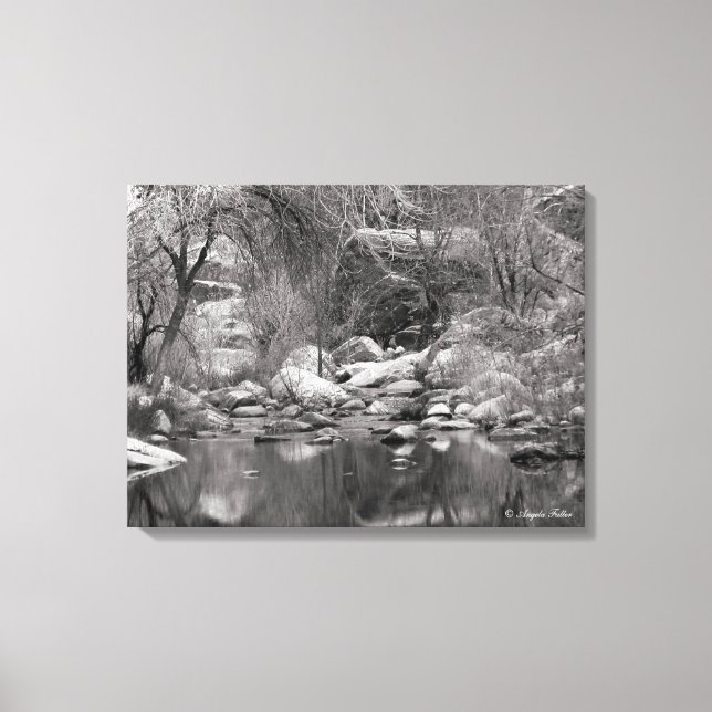 Sabino Canyon Creek Winter Two Panel Canvas Print (Front)
