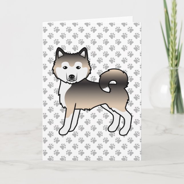 Sable Alaskan Malamute Cute Cartoon Dog Card (Front)