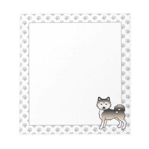 Sable Alaskan Malamute Cute Cartoon Dog Notepad