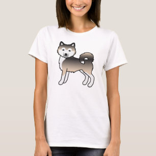 Sable Alaskan Malamute Cute Cartoon Dog T-Shirt