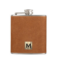 Sable Brown Leather Gold Monogram