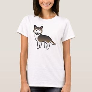 Sable Cartoon Siberian Husky Dog T-Shirt