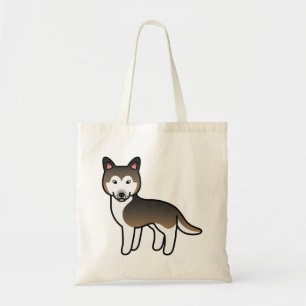 Sable Cartoon Siberian Husky Dog Tote Bag