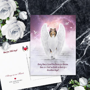 Sable Collie Angel, Dog Heaven - Pet Loss Sympathy Postcard