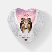 Sable Collie Angel Dog Heaven - Pet Memorial Heart
