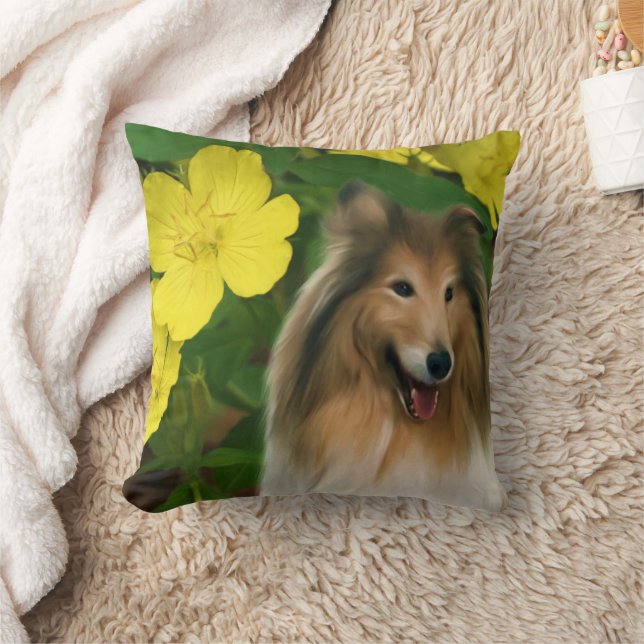 Sable Collie Dog Art Cushion (Blanket)