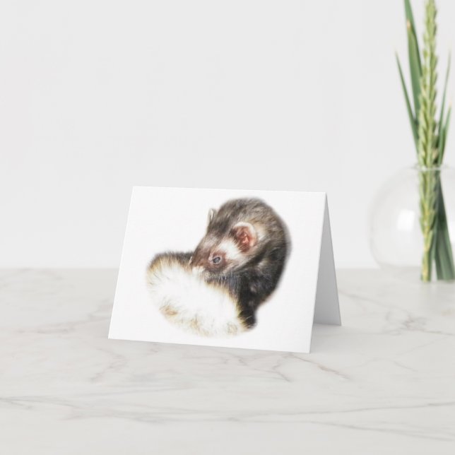 Sable Ferret Picture Holiday Card (Front)