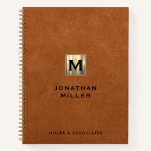 Sable Luxury Gold Initial Logo Notebook