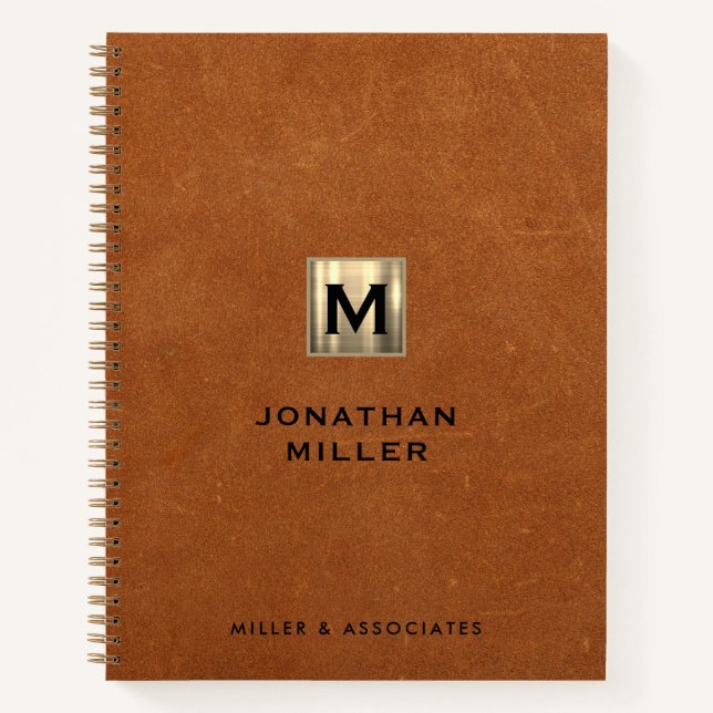 Sable Luxury Gold Initial Logo Notebook (Front)