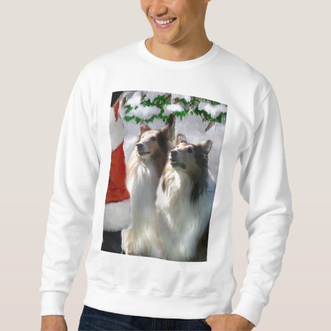 Sable Rough Collie Christmas Gifts Sweatshirt (Front)