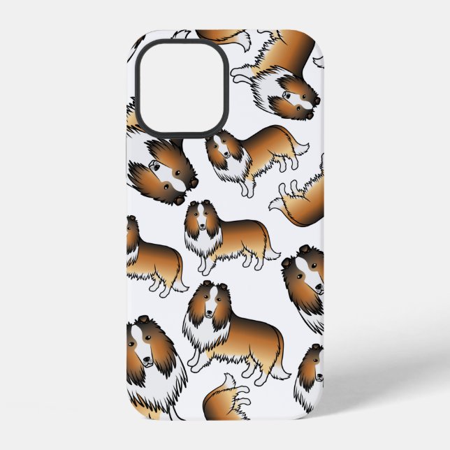 Sable Rough Collie Cute Cartoon Dog Pattern iPhone Case (Back)