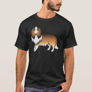 Sable Rough Collie Cute Cartoon Dog T-Shirt