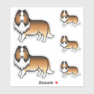 Sable Rough Collie Cute Cartoon Dogs