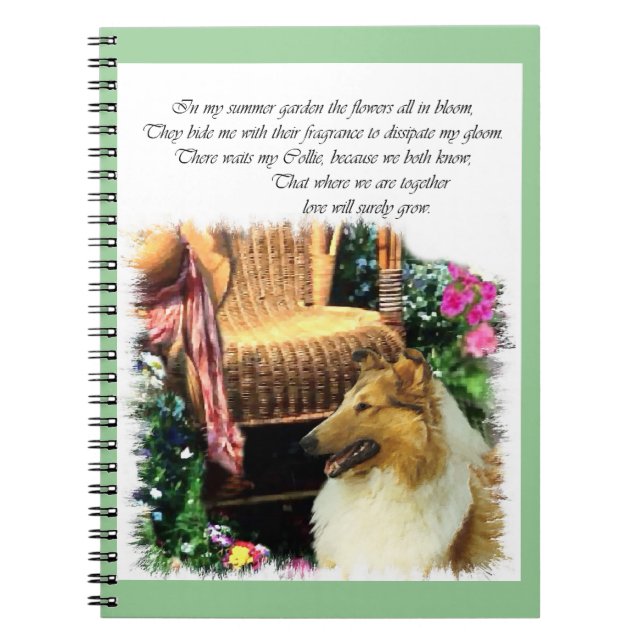 Sable Rough Collie Where Love Grows Notebook (Front)