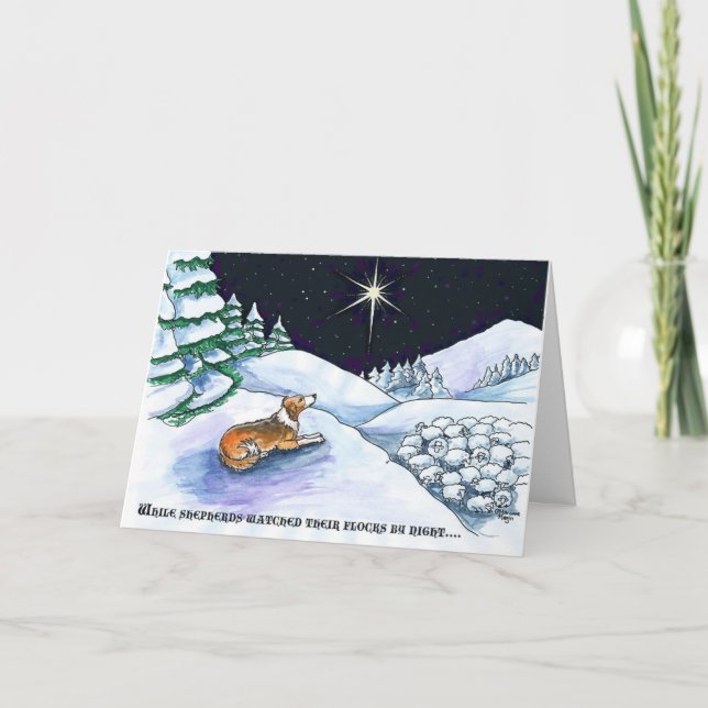 Sable sheepdog Christmas card (Front)