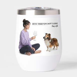 Sable Sheltie Funny Wine Friend