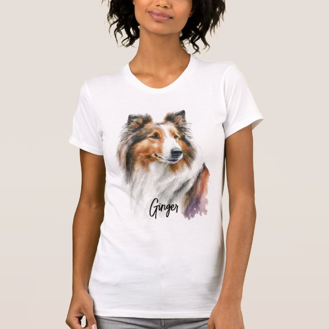 Sable Sheltie Painting | Personalised T-Shirt (Front)