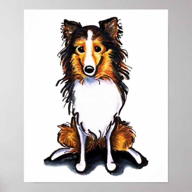Sable Sheltie Shetland Sheepdog Sit Pretty Poster (Front)
