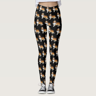 Sable Shetland Sheepdog Cartoon Dog Pattern Leggings