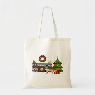 Sable Shetland Sheepdog Dog In A Festive Room Tote Bag