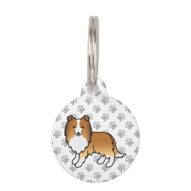 Sable Shetland Sheepdog Sheltie & Pet's Info Pet Tag (Front)