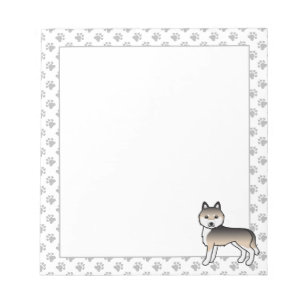 Sable Siberian Husky Cute Cartoon Dog Notepad