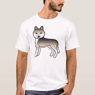 Sable Siberian Husky Cute Cartoon Dog T-Shirt