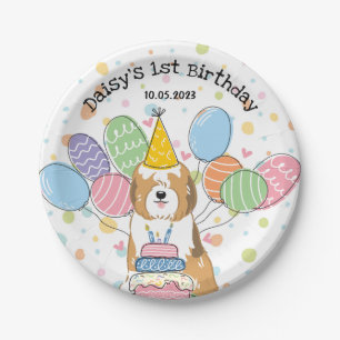 Sable Tibetan Terrier Birthday Party Paper Plates