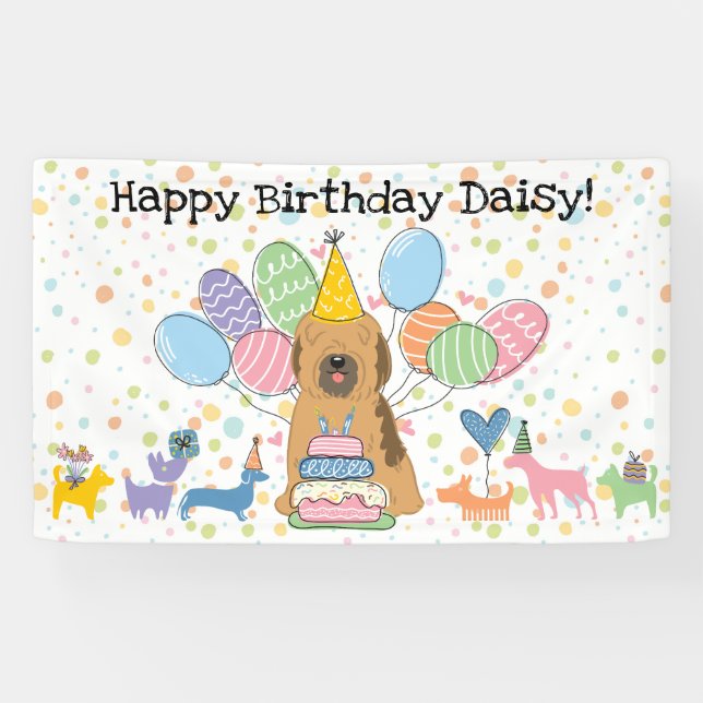 Sable Tibetan Terrier Dog Birthday Party Banner (Horizontal)