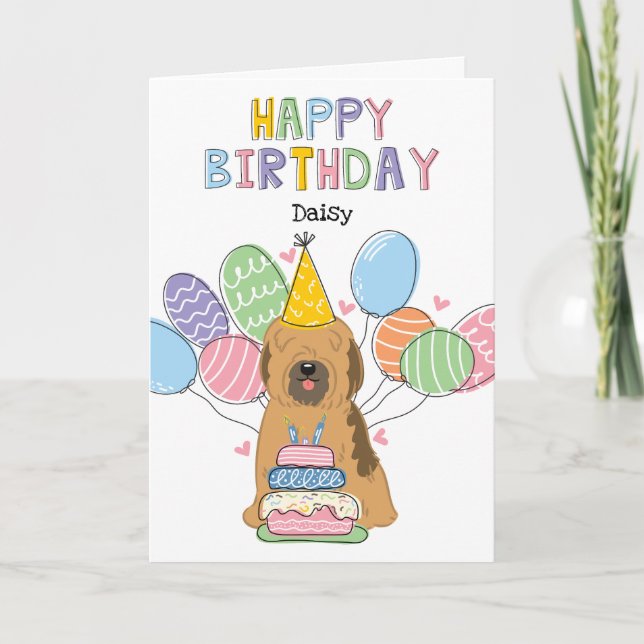 Sable Tibetan Terrier Dog Birthday Party Card (Front)