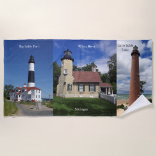 Sables & White River Lighthouse Beach Towel
