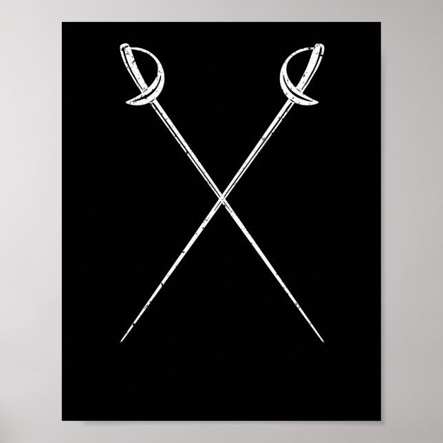 Sabre fencing swords martial arts fencer duel poster (Front)